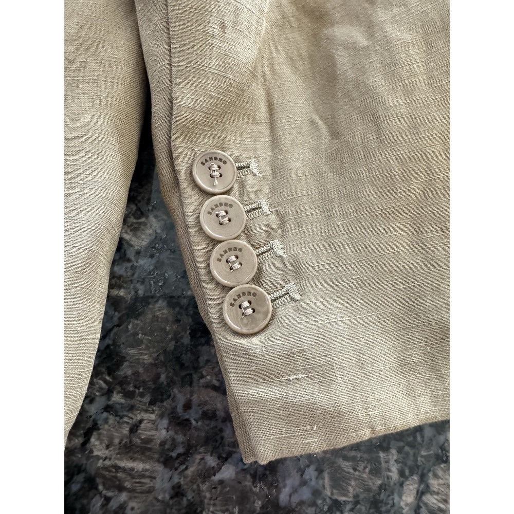 Sandro Sub Linen Blend Blazer Women's Terre Size 36 FR Us 4 Small - Picture 12 of 13